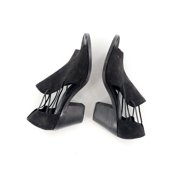 EILEEN FISHER Nikki Peep Toe Sandal Black - Picture 11 of 15